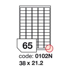   Matt Univerzális Papír Öntapadós Etikett Címke 65 db 38x21,2 mm / A4 íven (100 ív)