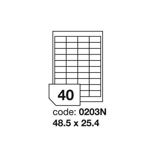 Matt Univerzális Papír Öntapadós Etikett Címke 44 db 48,5x25,4 mm / A4 íven (100 ív)