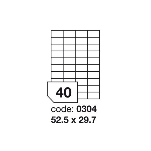 Matt Univerzális Papír Öntapadós Etikett Címke 40 db 52,5x29,7 mm / A4 íven (100 ív)