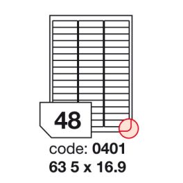   Matt Univerzális Papír Öntapadós Etikett Címke 48 db 63,5x16,9 mm / A4 íven (100 ív)