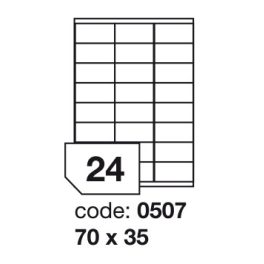   Matt Univerzális Papír Öntapadós Etikett Címke 24 db 70x35 mm / A4 íven (100 ív)
