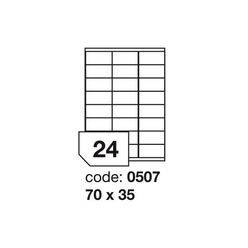 Matt Univerzális Papír Öntapadós Etikett Címke 24 db 70x35 mm / A4 íven (100 ív)