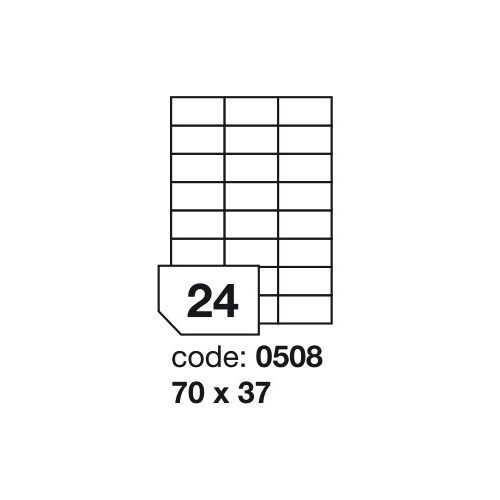 Matt Univerzális Papír Öntapadós Etikett Címke 24 db 70x37 mm / A4 íven (100 ív)
