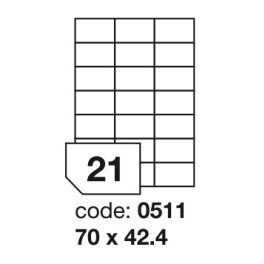   Matt Univerzális Papír Öntapadós Etikett Címke 21 db 70x42,4 mm / A4 íven (100 ív)