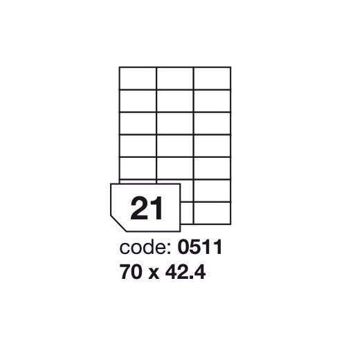 Matt Univerzális Papír Öntapadós Etikett Címke 21 db 70x42,4 mm / A4 íven (100 ív)