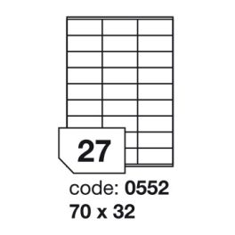   Matt Univerzális Papír Öntapadós Etikett Címke 27 db 70x32 mm / A4 íven (100 ív)