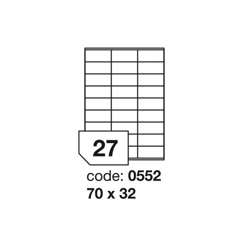 Matt Univerzális Papír Öntapadós Etikett Címke 27 db 70x32 mm / A4 íven (100 ív)