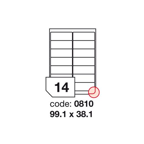 Matt Univerzális Papír Öntapadós Etikett Címke 14 db 99,1x38,1 mm / A4 íven (100 ív)