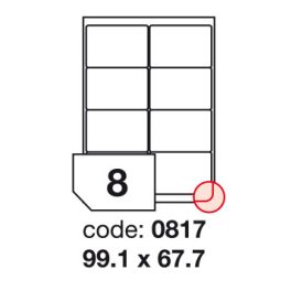   Matt Univerzális Papír Öntapadós Etikett Címke 8 db 99,1x67,7 mm / A4 íven (100 ív)