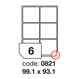   Matt Univerzális Papír Öntapadós Etikett Címke 6 db 99,1x93,1 mm / A4 íven (100 ív)