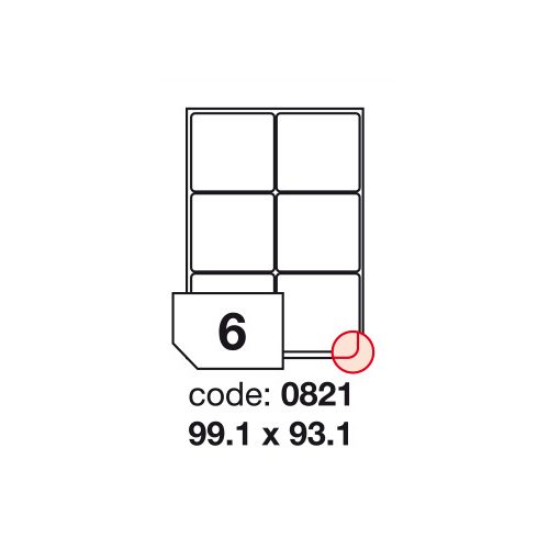 Matt Univerzális Papír Öntapadós Etikett Címke 6 db 99,1x93,1 mm / A4 íven (100 ív)