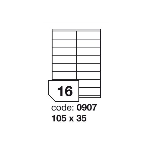 Matt Univerzális Papír Öntapadós Etikett Címke 16 db 105x35 mm / A4 íven (100 ív)