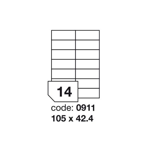 Matt Univerzális Papír Öntapadós Etikett Címke 14 db 105x42,4 mm / A4 íven (100 ív)