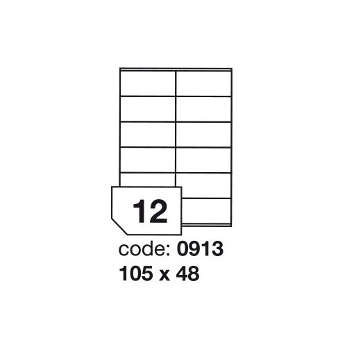 Matt Univerzális Papír Öntapadós Etikett Címke 12 db 105x48 mm / A4 íven (100 ív)