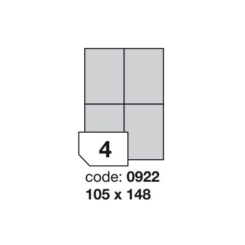 Matt Univerzális Papír Öntapadós Etikett Címke 4 db 105x148,5 mm / A4 íven (100 ív)