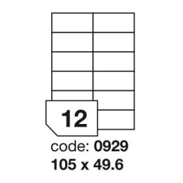   Matt Univerzális Papír Öntapadós Etikett Címke 12 db 105x49,6 mm / A4 íven (100 ív)