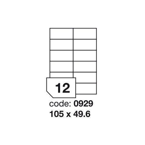 Matt Univerzális Papír Öntapadós Etikett Címke 12 db 105x49,6 mm / A4 íven (100 ív)