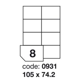   Matt Univerzális Papír Öntapadós Etikett Címke 8 db 105x74 mm / A4 íven (100 ív)