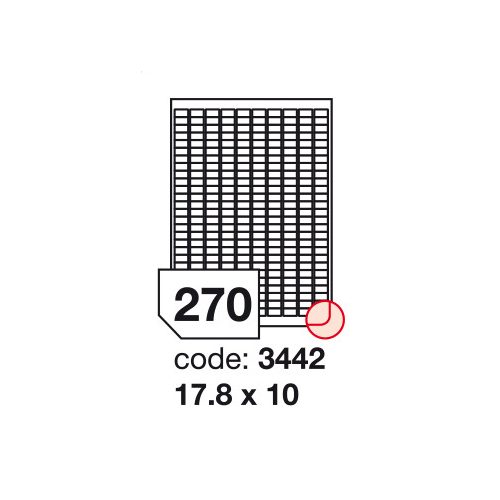 Matt Univerzális Papír Öntapadós Etikett Címke 270 db 17,8 x 10 mm / A4 íven (20 ív)