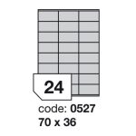 Fényes, Átlátszó, Poliészter Öntapadós Lézeres Etikett Címke 24 db 70x36 mm-es / A4 íven (10 ív)