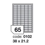 Matt Fehér Poliészter Öntapadós Lézeres Etikett Címke 65 db 38x21 mm méretű / A4 íven (10 ív)