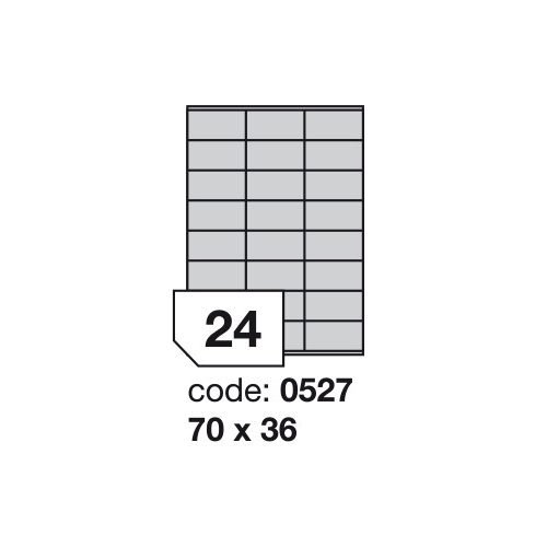 Fényes, Átlátszó, Poliészter Öntapadós Tintasugaras Etikett Címke 24 db 70x36 mm-es / A4 íven (10 ív)