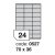 Fényes, Átlátszó, Poliészter Öntapadós Tintasugaras Etikett Címke 24 db 70x36 mm-es / A4 íven (10 ív)